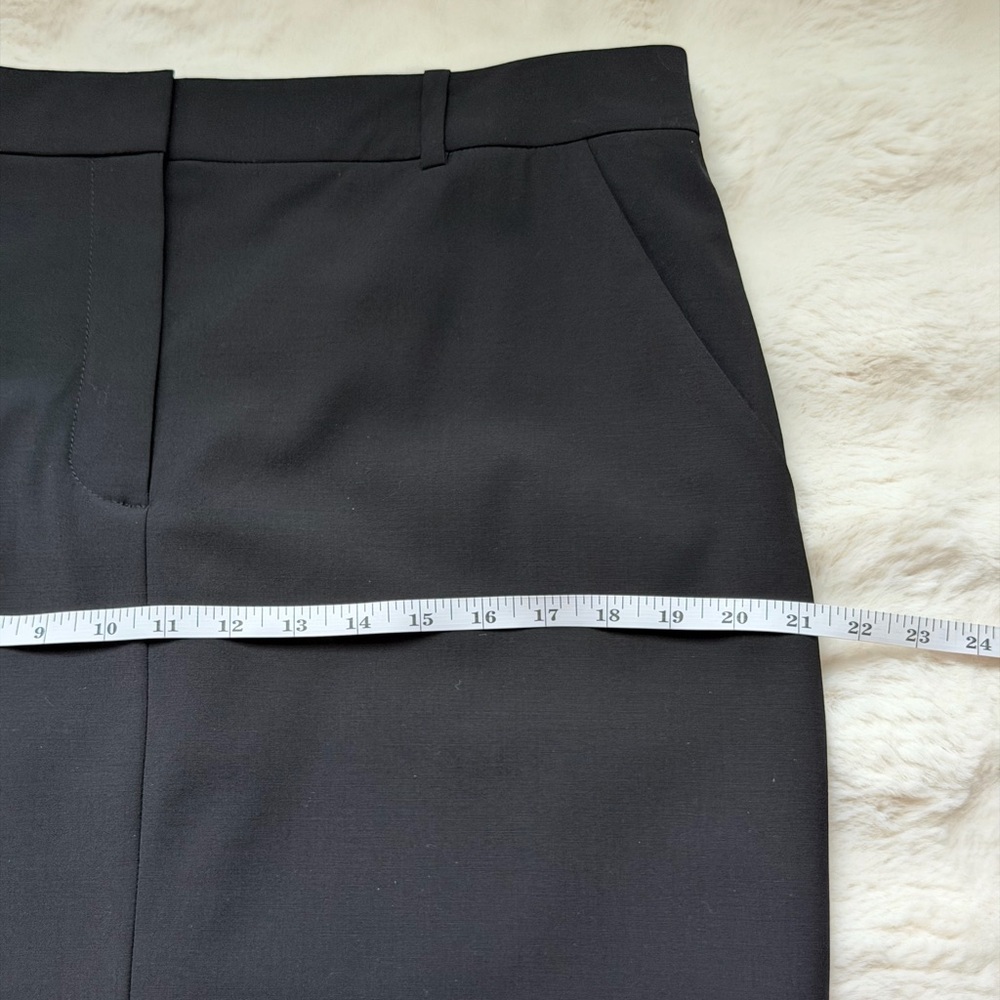 Veronica Beard Maxine Black Wool Blend Front Slit-20” Midi Minimalist Skirt - Picture 16 of 16